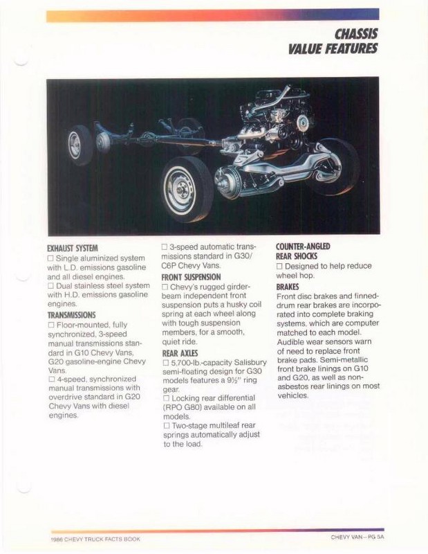 1986 Chevrolet Truck Facts Brochure Page 126
